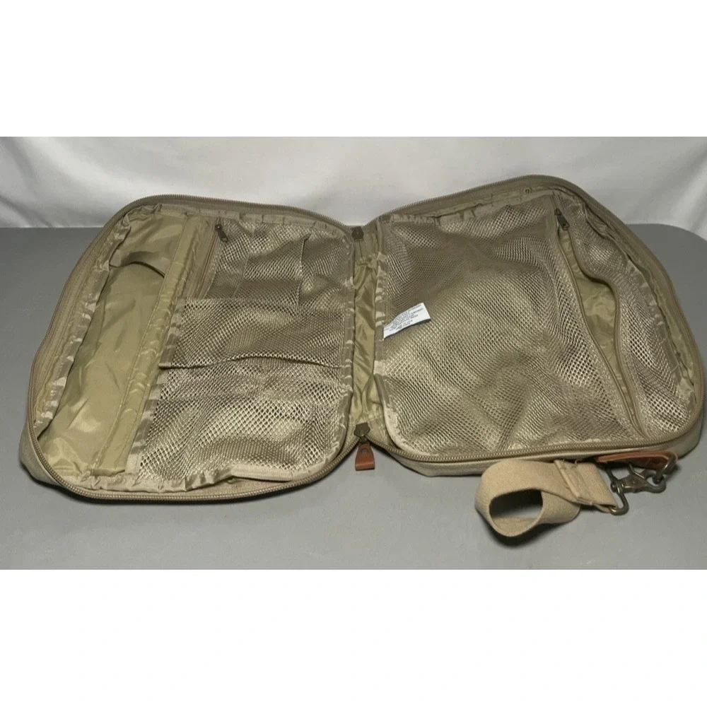 Vintage Lands End Canvas Leather Duffle Weekender Bag USA Made